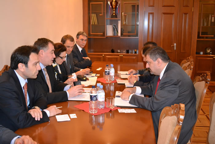 Meeting with Mr. Vache Gabrielyan, Minister of Finance of Armenia (right)