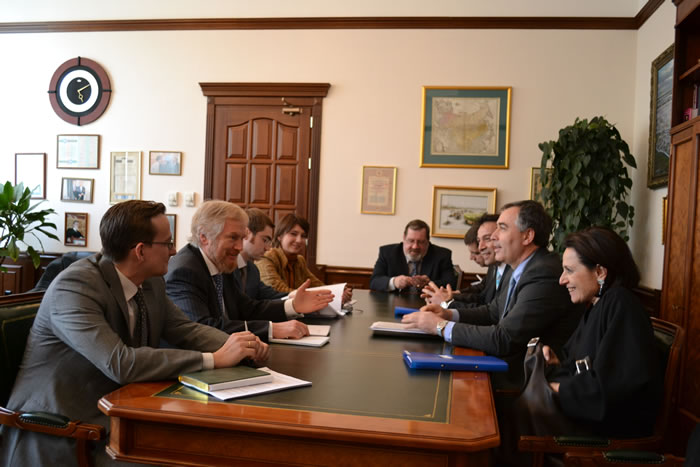 Meeting with Mr. Storchak, Deputy Minister of Finance of Russia (second on the left)