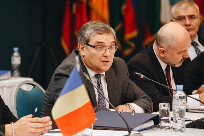<p>BSTDB Head of Delegation Evgeny Stanislavov addresses the Board</p>