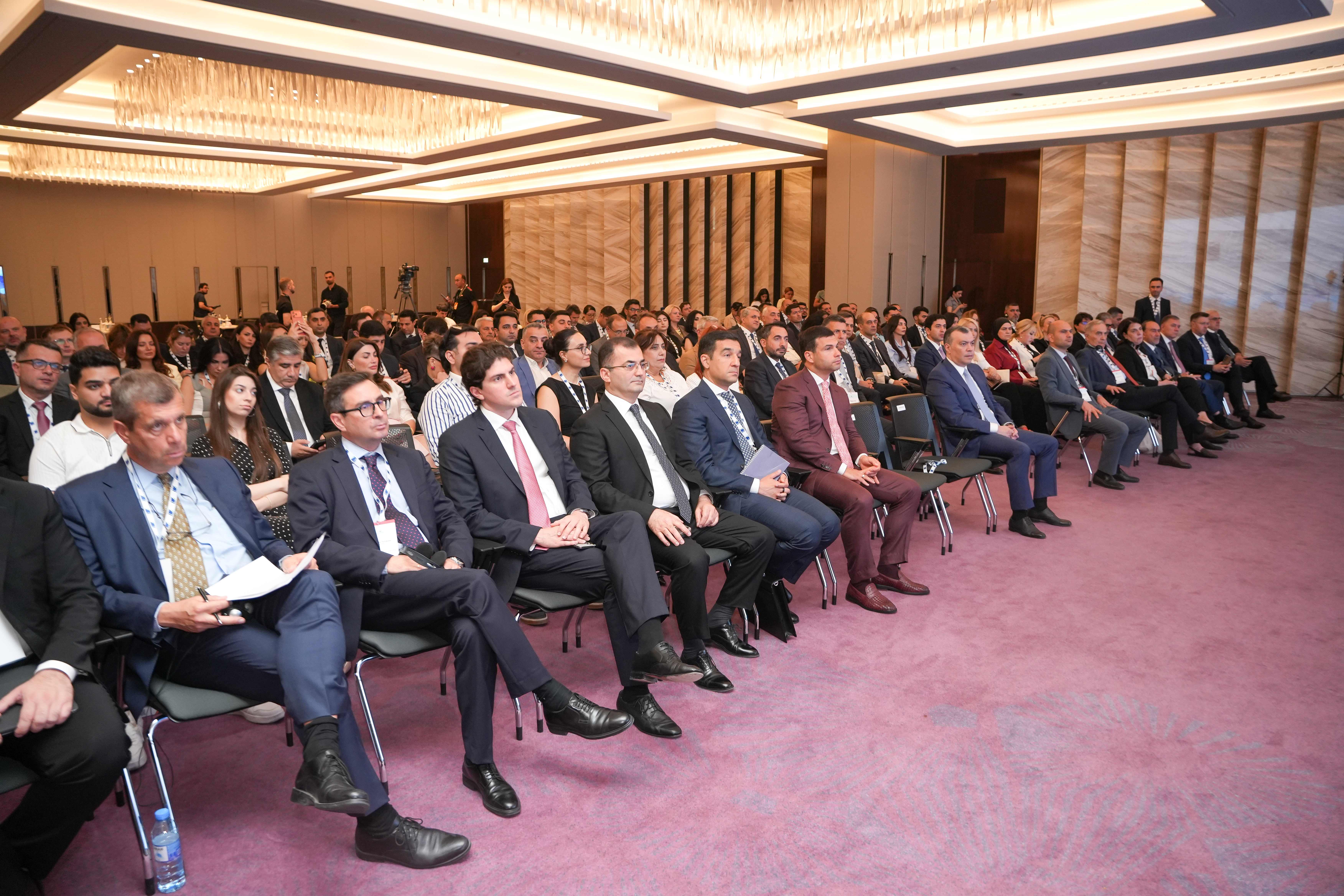Participants attend the BSTDB Business Forum in Baku, Azerbaijan, held under the theme "Connecting Markets, Diversifying Economies: Azerbaijan as a Regional Hub."